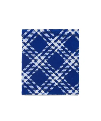 Burberry Check-pattern Cotton Towel In Blue