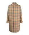 Burberry Trench Coat In Cotton Check Motif In Nude