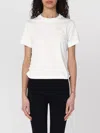 Burberry White T-shirt With Check Pattern Detail Women In White