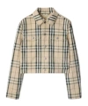 Burberry Cropped Checkered Jacket For In Nude