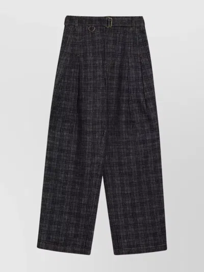 BURBERRY CHECK PATTERN DENIM TROUSERS