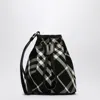 Burberry Medium Check Bucket Bag In Black