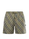 Burberry Check-pattern Drawstring Swim Shorts In Multi