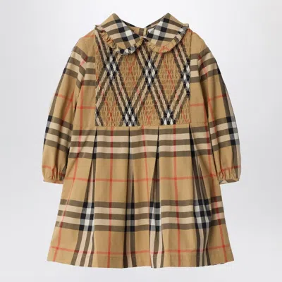 BURBERRY CHECK-PATTERN DRESS IN COTTON POPLIN