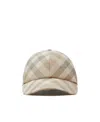 Burberry Check-pattern Eyelet-detailing Cap In Nude