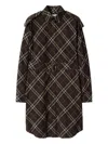 Burberry Check-pattern Flannel Shirt Dress In Brown