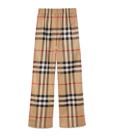 BURBERRY BURBERRY CHECK-PATTERN HIGH WAIST FLARED TROUSERS