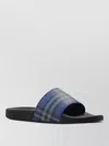 Burberry Check Pattern Flat Sole Slide Sandals In Multi