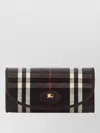 Burberry Check Pattern Fold-over Flap Wallet In Black