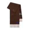 Burberry Check-pattern Fringed Scarf In Brown