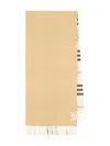 Burberry Check-pattern Fringed Scarf In Neutral