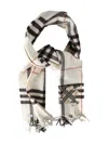 Burberry Check-pattern Fringed Scarf In White
