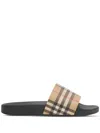 Burberry Women's Lf Sdl Furley L Chk Slides In Neutrals