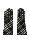 Burberry Check Wool Cashmere Gloves In Black