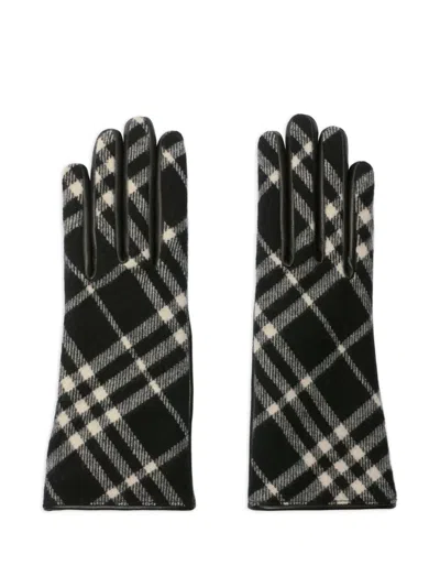 BURBERRY CHECK-PATTERN GLOVES