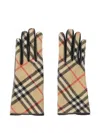 Burberry Check-pattern Gloves In Neutral