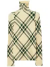 Burberry Check-pattern High-neck Jumper In Neutrals
