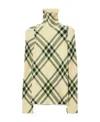 Burberry Check-pattern High-neck Jumper In Nude