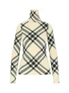 BURBERRY BURBERRY CHECK-PATTERN HIGH-NECK KNITTED JUMPER