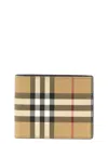 Burberry Check Pattern Hipfold Wallet With Smooth Leather Interior In Brown
