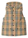 Burberry Check Nylon Puffer Gilet In Neutral