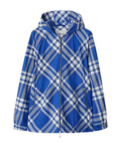 BURBERRY BURBERRY CHECK-PATTERN HOODED ZIP-UP JACKET