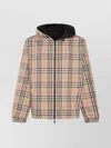 Burberry Rainford Beige Check Nylon Reversible Jacket In Nude