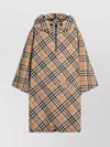 Burberry Check Patterned Jacket With Relaxed Fit In Brown