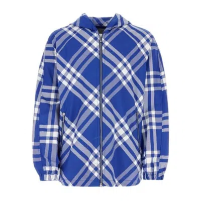 BURBERRY BURBERRY CHECK-PATTERN HOODED ZIP-UP POLYAMIDE JACKET