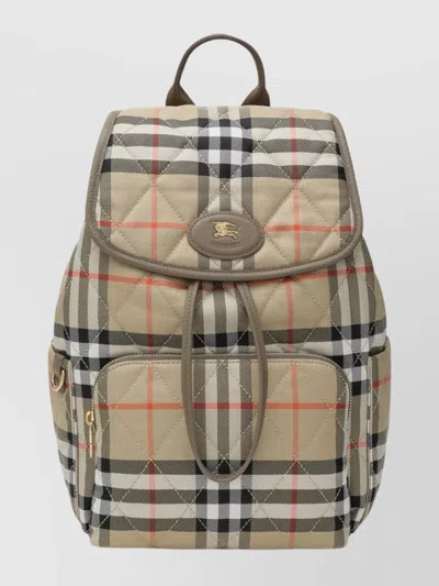 Burberry Check Pattern Horseshoe Shaped Backpack