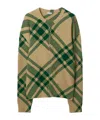 Burberry Check Pattern Cardigan Jacket In Green
