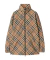 Burberry Waisted Check Hooded Jacket In Nude
