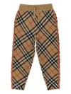 Burberry Check-pattern Joggers In Brown