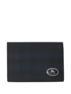 Burberry Check-pattern Knight-detail Cardholder In Black