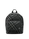 Burberry Check-pattern Knight-plaque Backpack In Black