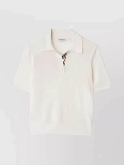 Burberry Check Pattern Knit Polo Shirt