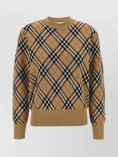 BURBERRY CHECK PATTERN KNIT SWEATER