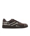 Burberry Check-pattern Lace-up Sneakers In Brown