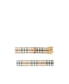 Burberry Check-pattern Leather Belt In Nude