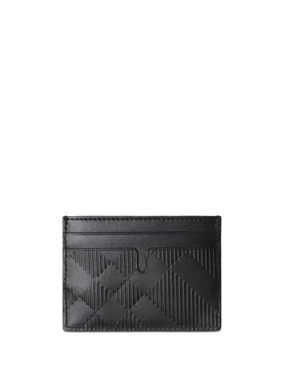BURBERRY CHECK-PATTERN LEATHER CARDHOLDER