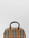 Burberry Highland Beige Handbag With Ekd Patch On The Front And All-over Check Motif In Cotton Blend Woman In Neutral