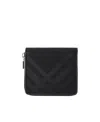 Burberry Check-pattern Leather Wallet In Black