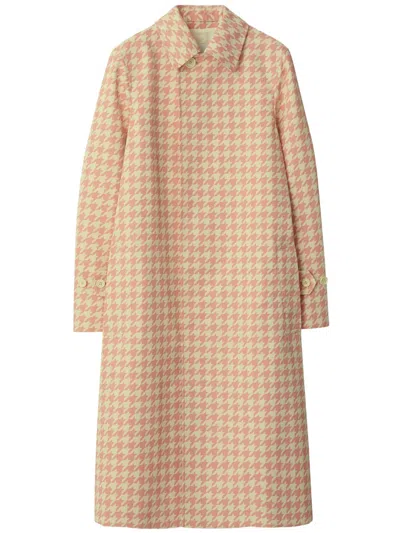 BURBERRY CHECK-PATTERN LONG COAT
