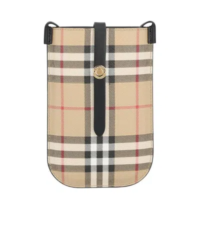 Burberry Check-pattern Mini Bag In Nude