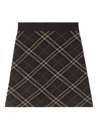 Burberry Women Embroidered Stretch Wool Blend Mini Skirt In Multi