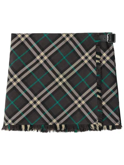 BURBERRY CHECK-PATTERN MINI SKIRT