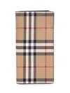 Burberry Check Pattern Mini Wallet In Brown
