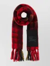 Burberry Check Wool And Mohair Scarf Scarves And Foulards Red In Multi