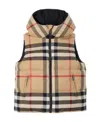 Burberry Check-pattern Padded Reversible Gilet In Nude