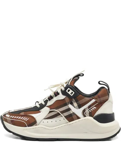 Pre-owned Burberry Check-pattern Platform Sneakers